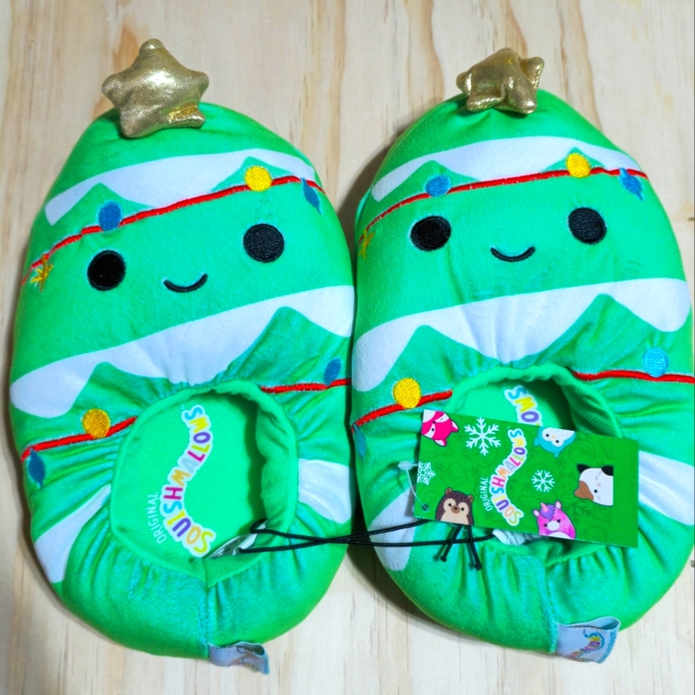 Squishmallow Slippers, Johann the Pine Tree